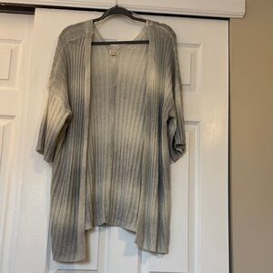 POL Ribbed Gray and white Women's Cardigan